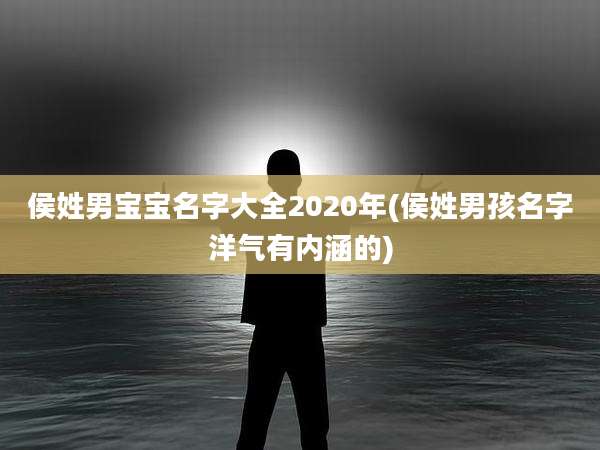侯姓男宝宝名字大全2020年(侯姓男孩名字洋气有内涵的)