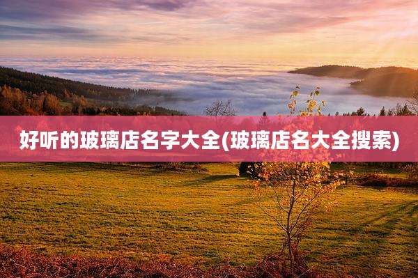 好听的玻璃店名字大全(玻璃店名大全搜索)
