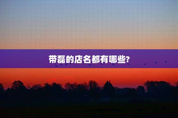 带磊的店名都有哪些?