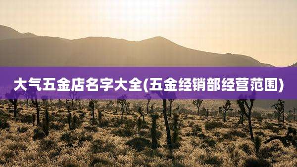 大气五金店名字大全(五金经销部经营范围)