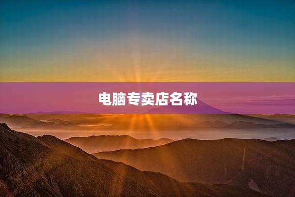 电脑专卖店名称