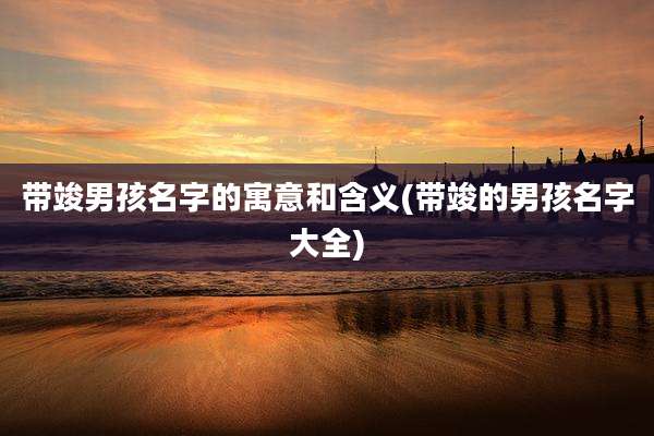 带竣男孩名字的寓意和含义(带竣的男孩名字大全)