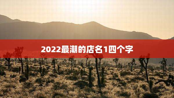 2022最潮的店名1四个字