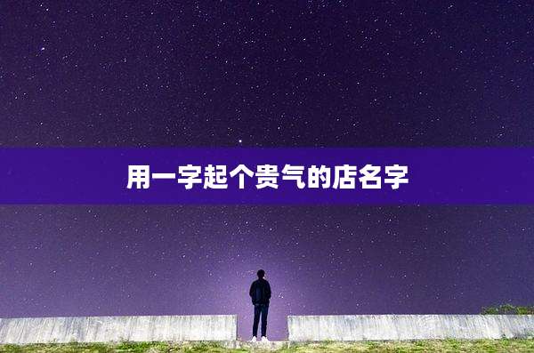 用一字起个贵气的店名字