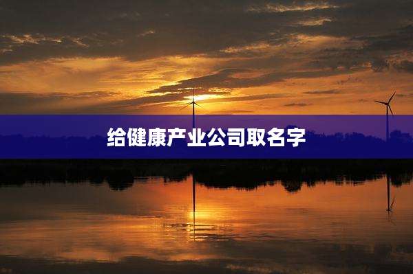 给健康产业公司取名字