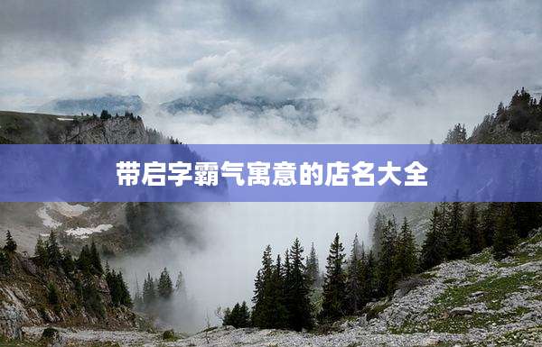 带启字霸气寓意的店名大全