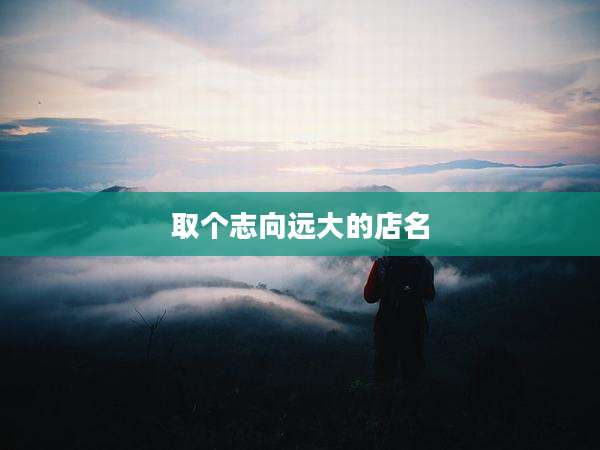 取个志向远大的店名