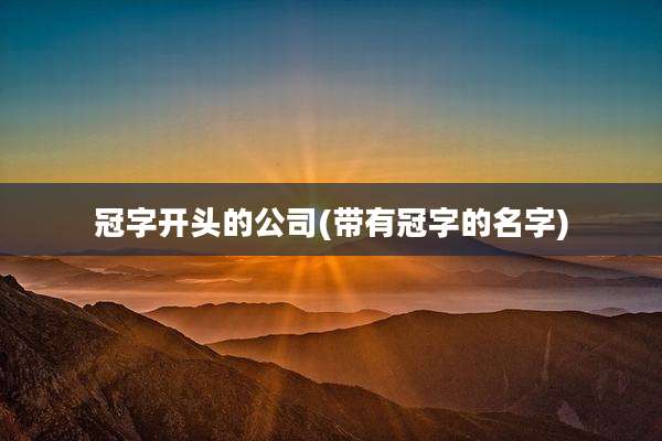 冠字开头的公司(带有冠字的名字)