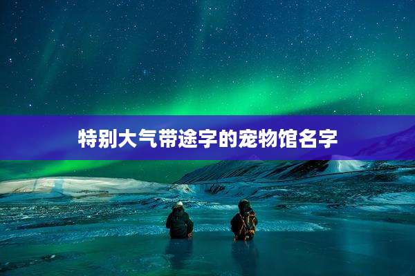 特别大气带途字的宠物馆名字