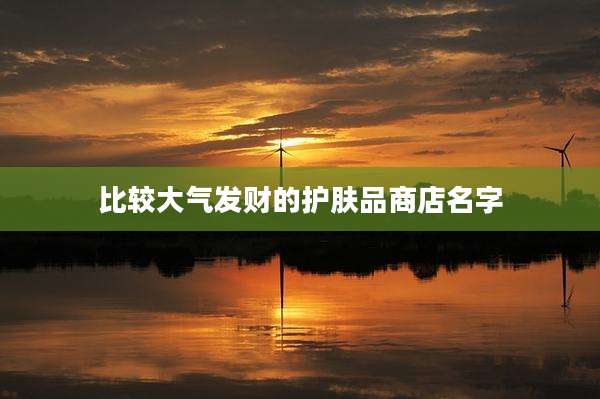 比较大气发财的护肤品商店名字