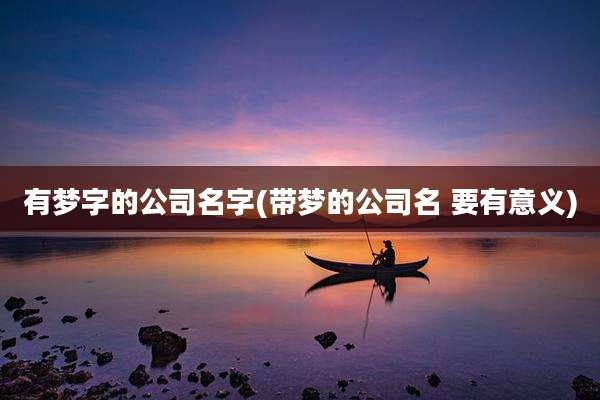 有梦字的公司名字(带梦的公司名 要有意义)