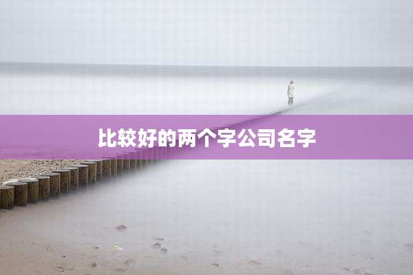 比较好的两个字公司名字