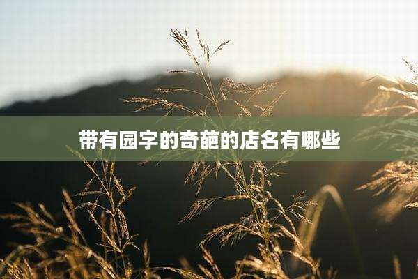 带有园字的奇葩的店名有哪些