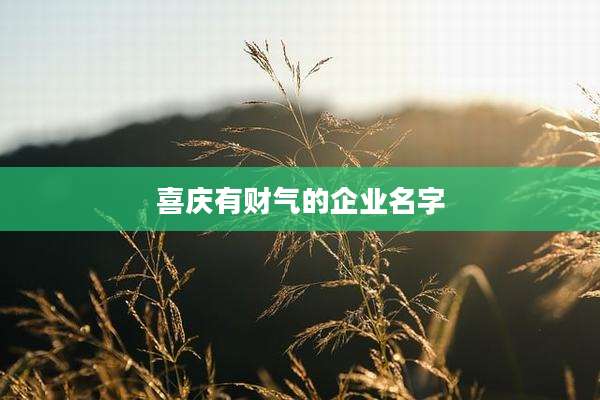 喜庆有财气的企业名字
