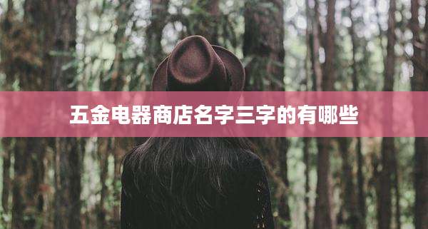 五金电器商店名字三字的有哪些