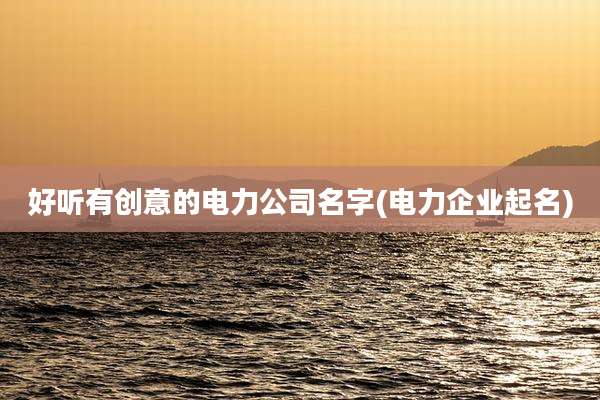 好听有创意的电力公司名字(电力企业起名)
