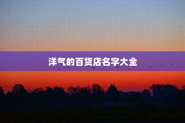 洋气的百货店名字大全