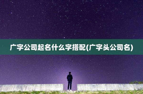 广字公司起名什么字搭配(广字头公司名)