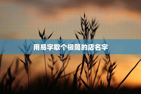 用易字取个极简的店名字