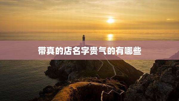 带真的店名字贵气的有哪些