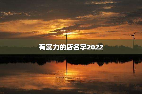有实力的店名字2022