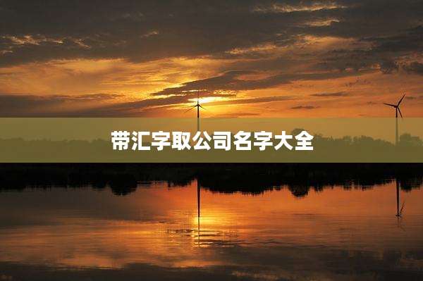 带汇字取公司名字大全