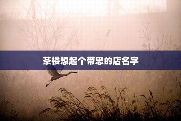 茶楼想起个带思的店名字