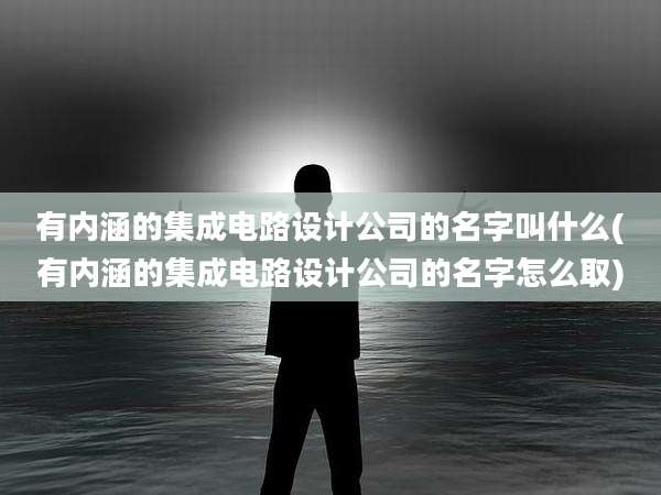 有内涵的集成电路设计公司的名字叫什么(有内涵的集成电路设计公司的名字怎么取)