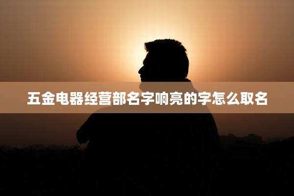 五金电器经营部名字响亮的字怎么取名