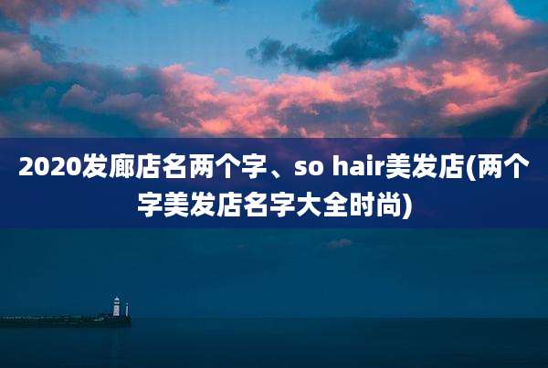 2020发廊店名两个字、so hair美发店(两个字美发店名字大全时尚)