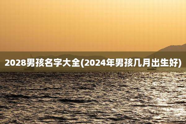 2028男孩名字大全(2024年男孩几月出生好)