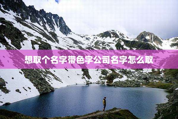 想取个名字带色字公司名字怎么取