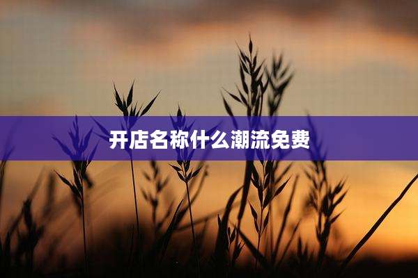 开店名称什么潮流免费
