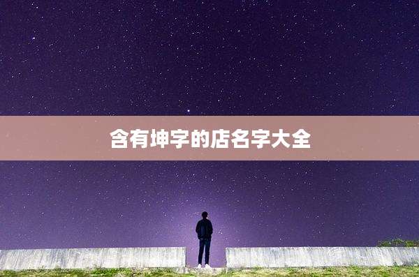 含有坤字的店名字大全