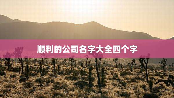 顺利的公司名字大全四个字