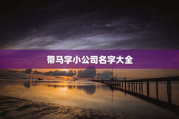 带马字小公司名字大全