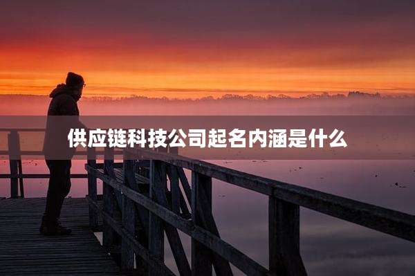 供应链科技公司起名内涵是什么