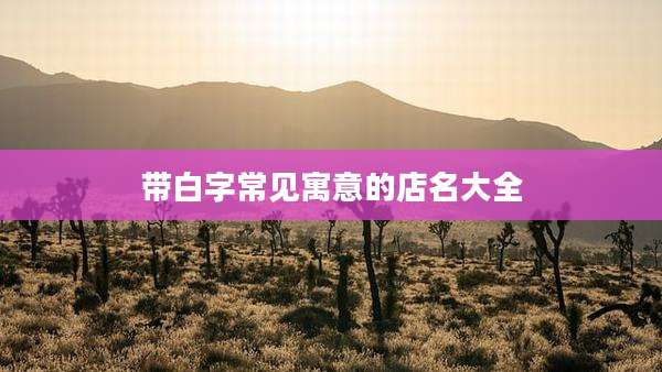 带白字常见寓意的店名大全