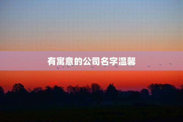 有寓意的公司名字温馨