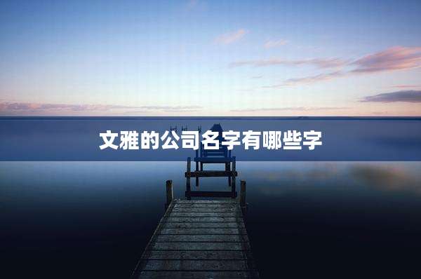 文雅的公司名字有哪些字