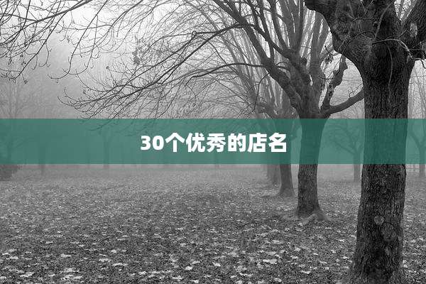 30个优秀的店名