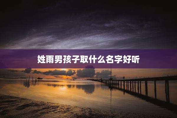 姓雨男孩子取什么名字好听