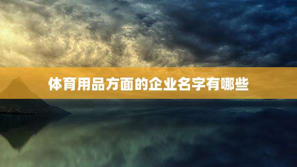 体育用品方面的企业名字有哪些