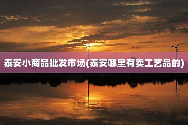 泰安小商品批发市场(泰安哪里有卖工艺品的)