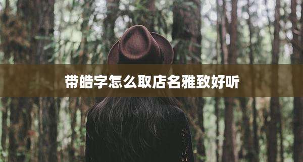 带皓字怎么取店名雅致好听