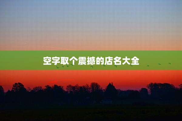 空字取个震撼的店名大全