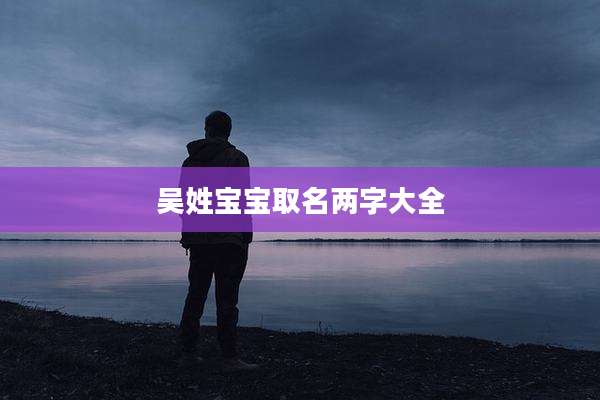 吴姓宝宝取名两字大全