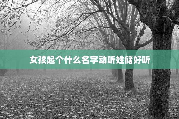 女孩起个什么名字动听姓储好听