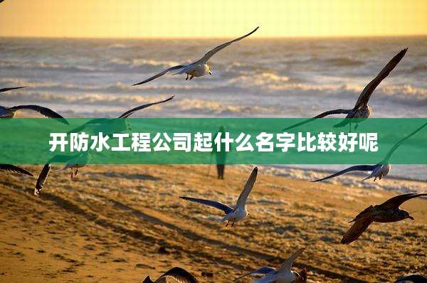开防水工程公司起什么名字比较好呢