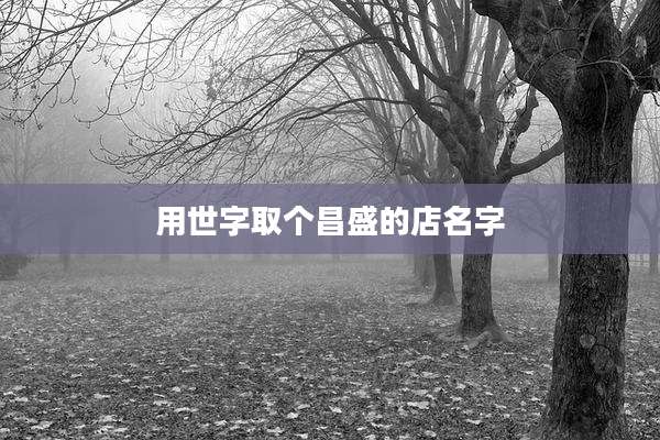 用世字取个昌盛的店名字